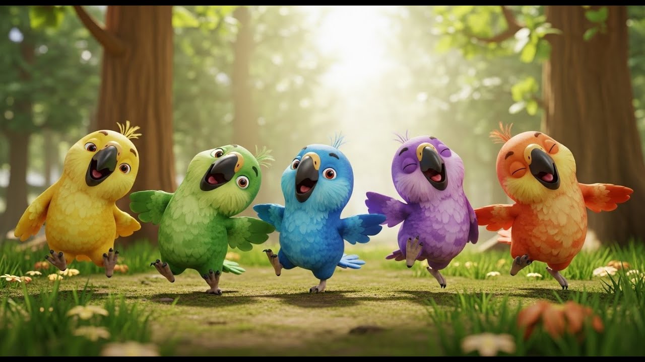 Cinco Pequenos Kakapos Eles Andam, Andam, Andam | Rimas de Animais e Natureza