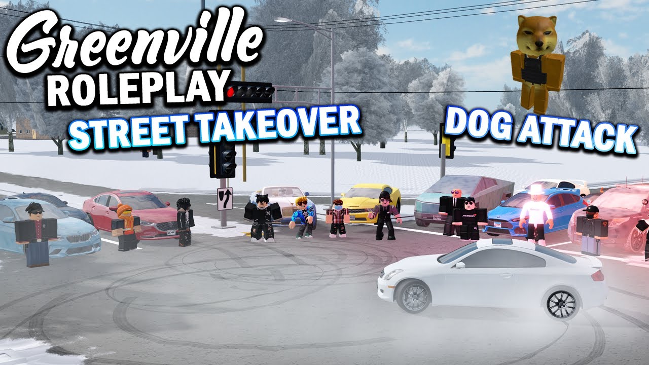 (GOT ATTACKED BY A DOG) STREET TAKE OVER!!! || ROBLOX - Greenville Roleplay