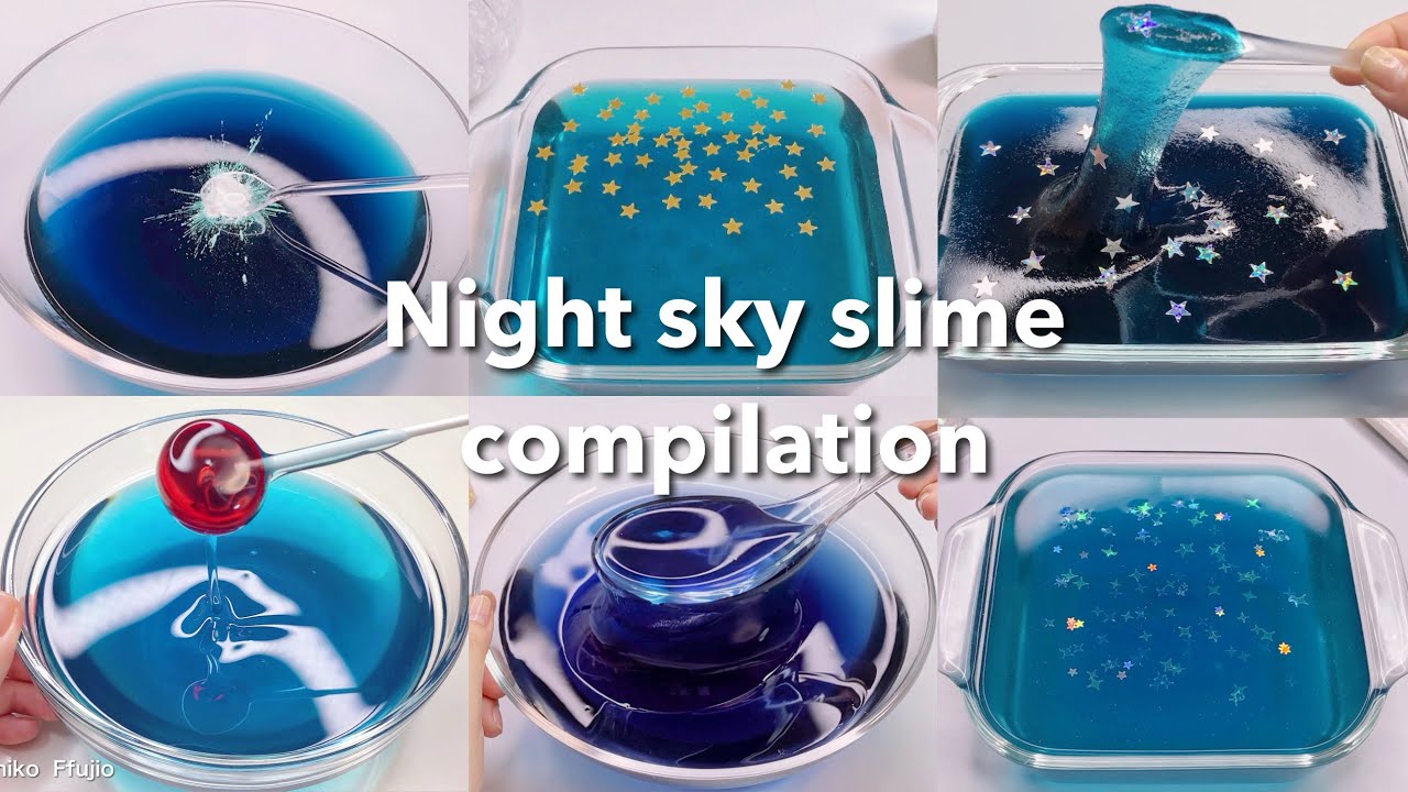 【ASMR】🌌夜空スライムまとめ🌃【音フェチ】Night sky slime compilation