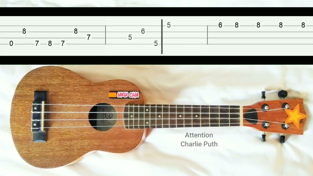 Melody Attention Charlie Puth | Easy Melody Fingerstyle Ukulele Tabs Tutorial Slow Version