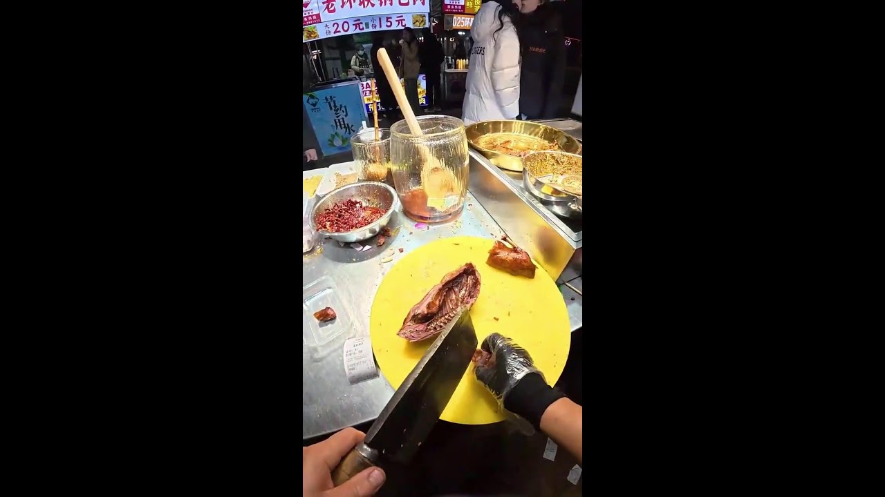 POV Livestream | Vendor Chopping Honey Glazed Duck | Real-Time Night Market Prep