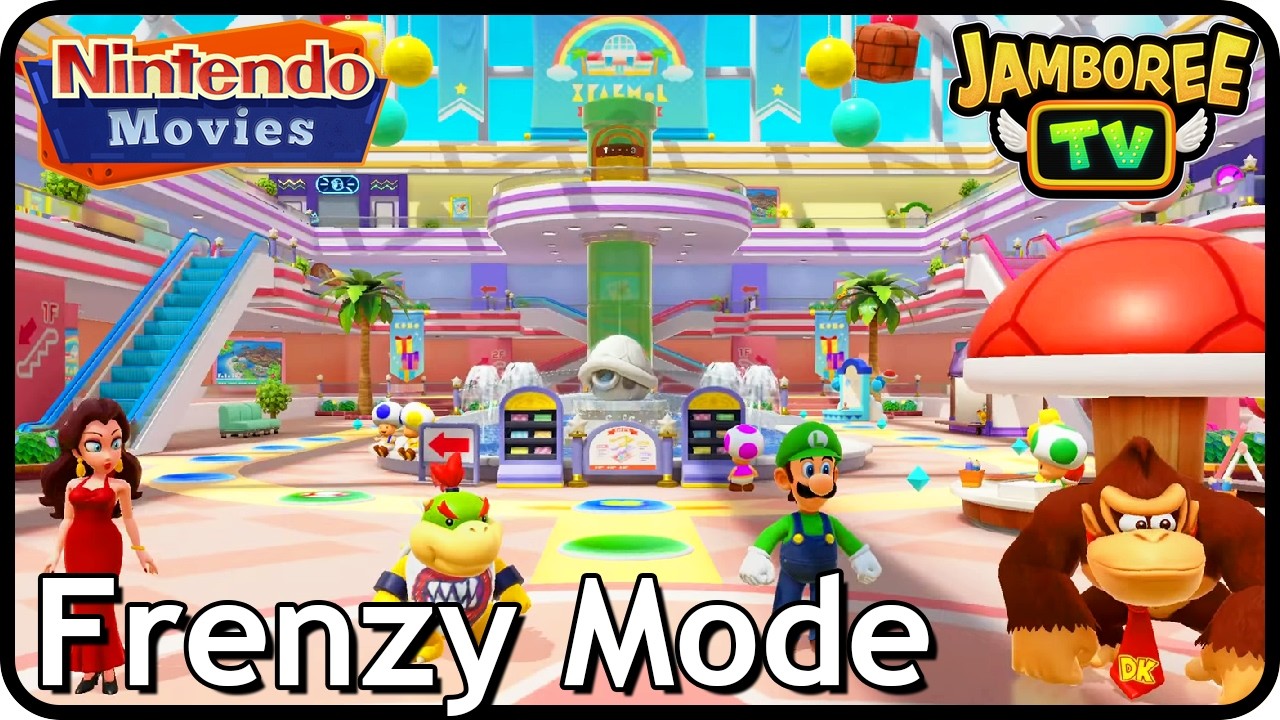 Super Mario Party Jamboree - Rainbow Galleria (5 Turns, 3 Players, Pauline, Bowser Jr, Luigi, DK)