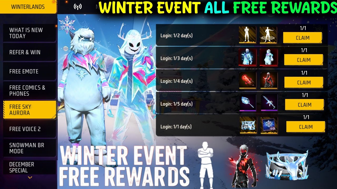 WINTER 2025 EVENT ALL FREE REWARDS🔥 -