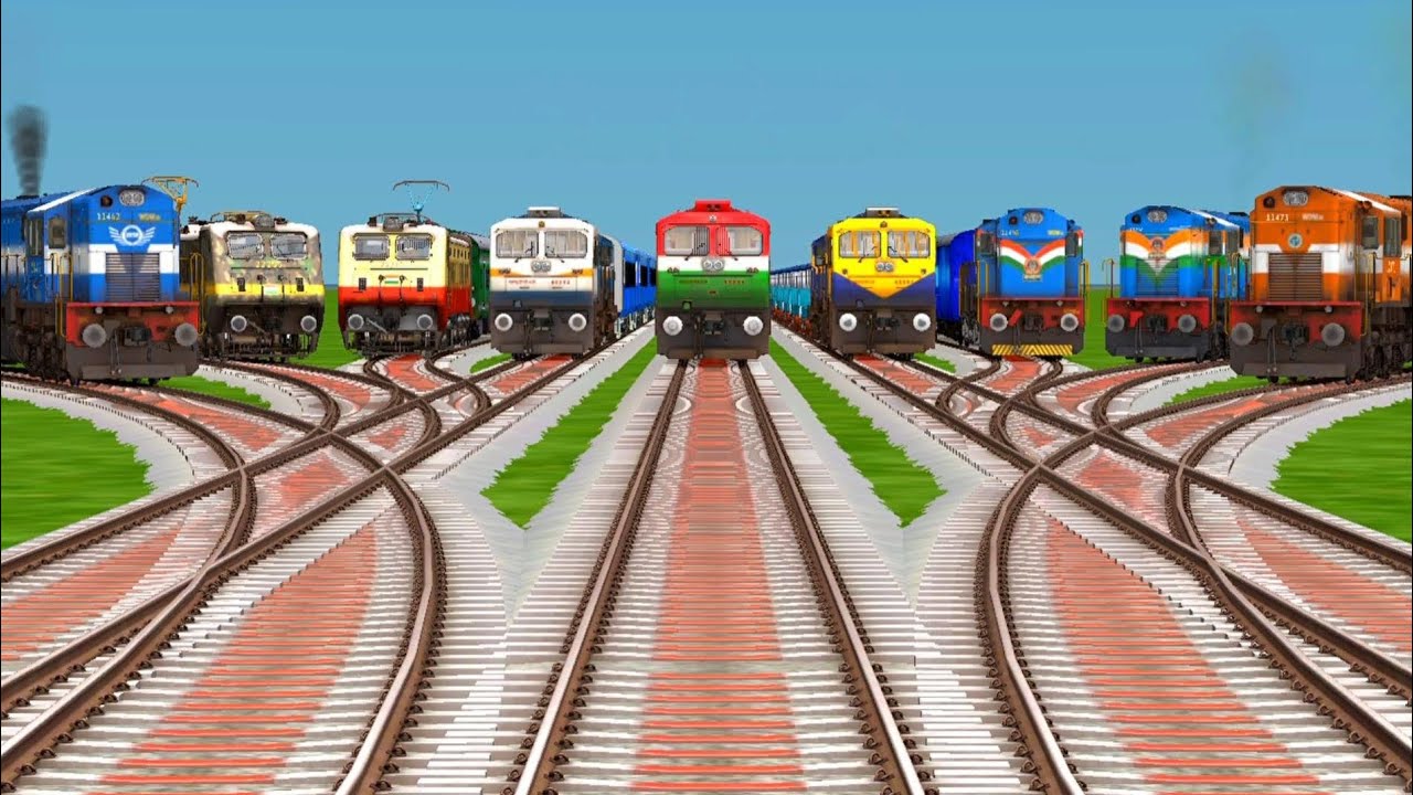 9 Mega 💌 Fast Trains Passing For Diamond Railroad Tracks | train gameplay | train simulator classic 