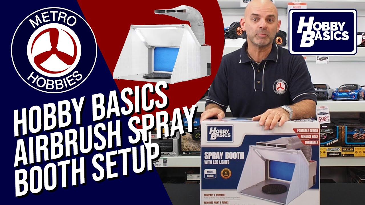 Hobby Basics Airbrush Spray Booth with LED Lights | Quick Set Up