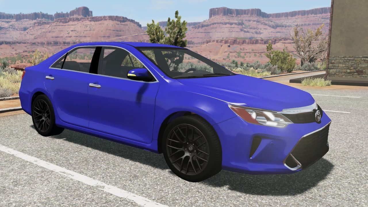BeamNG.drive - Toyota Camry (XV50) 2015 - Car Show Test Drive Crash . 4K 60fps.