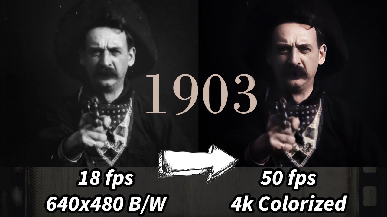 [High Quality] 1903 The Great Train Robbery 🚂- Colorized & Restored