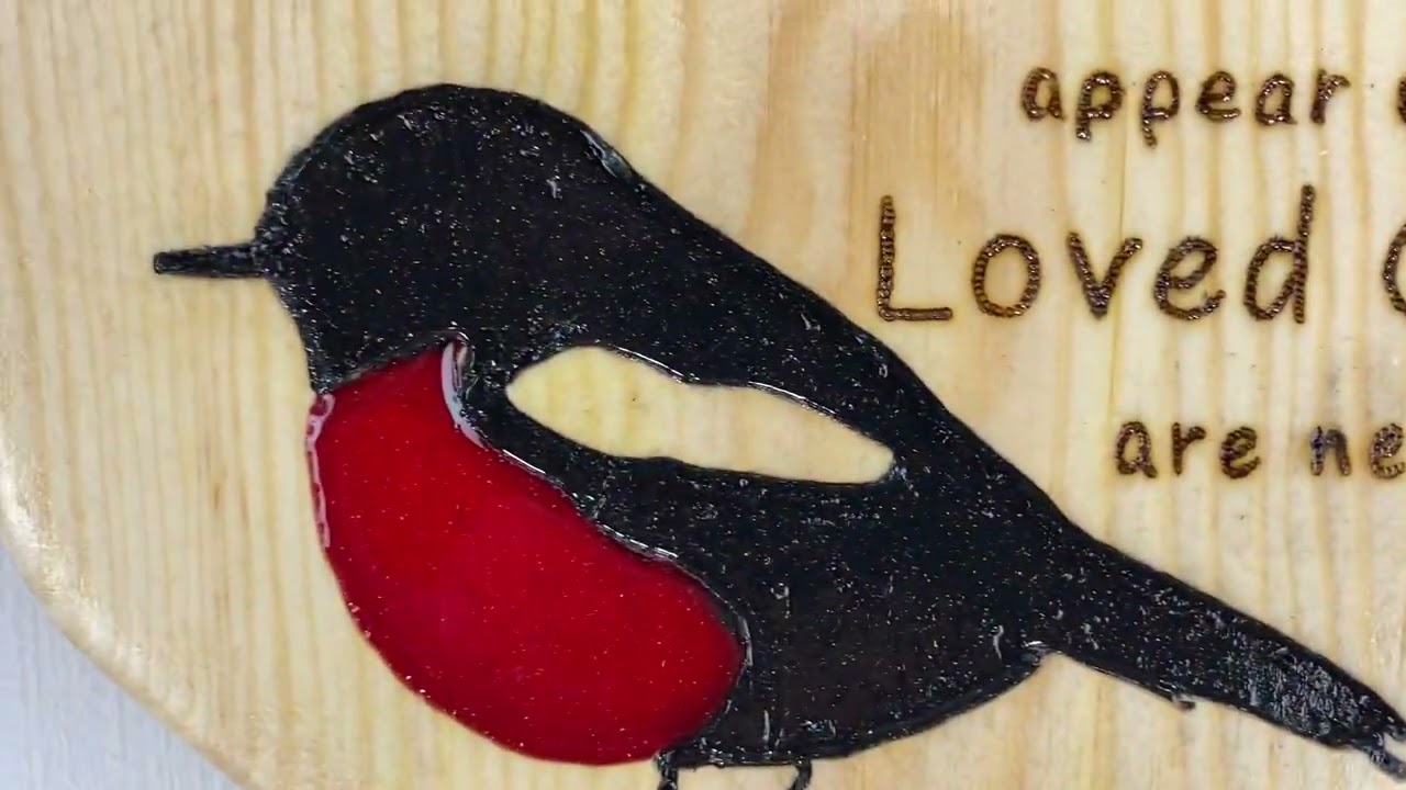 Robin red breast wall plaque with resin by www.handmade4u.co.uk