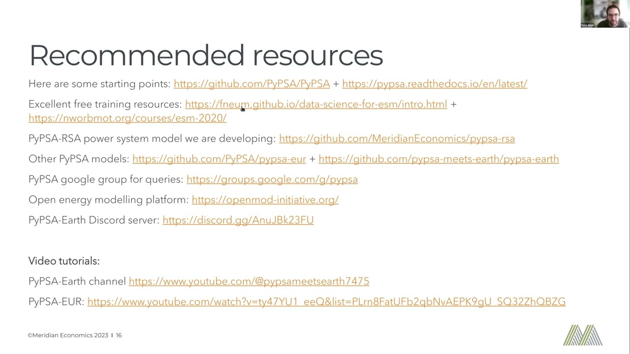 WORKSHOP 1:  Setting up a PyPSA python environment, components of a typical pypsa model