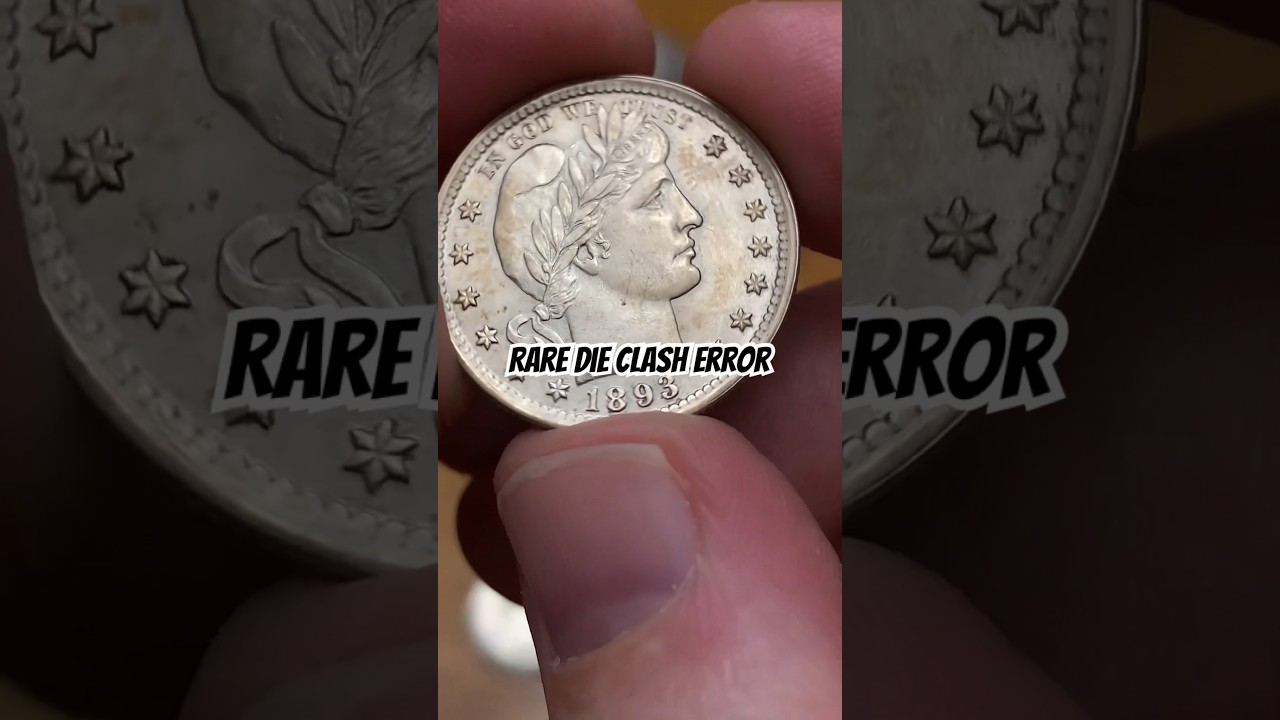 Die Clash Error 1893 Barber Quarter! #numismatics #shorts #shortvideo #subscribe #coins #silver