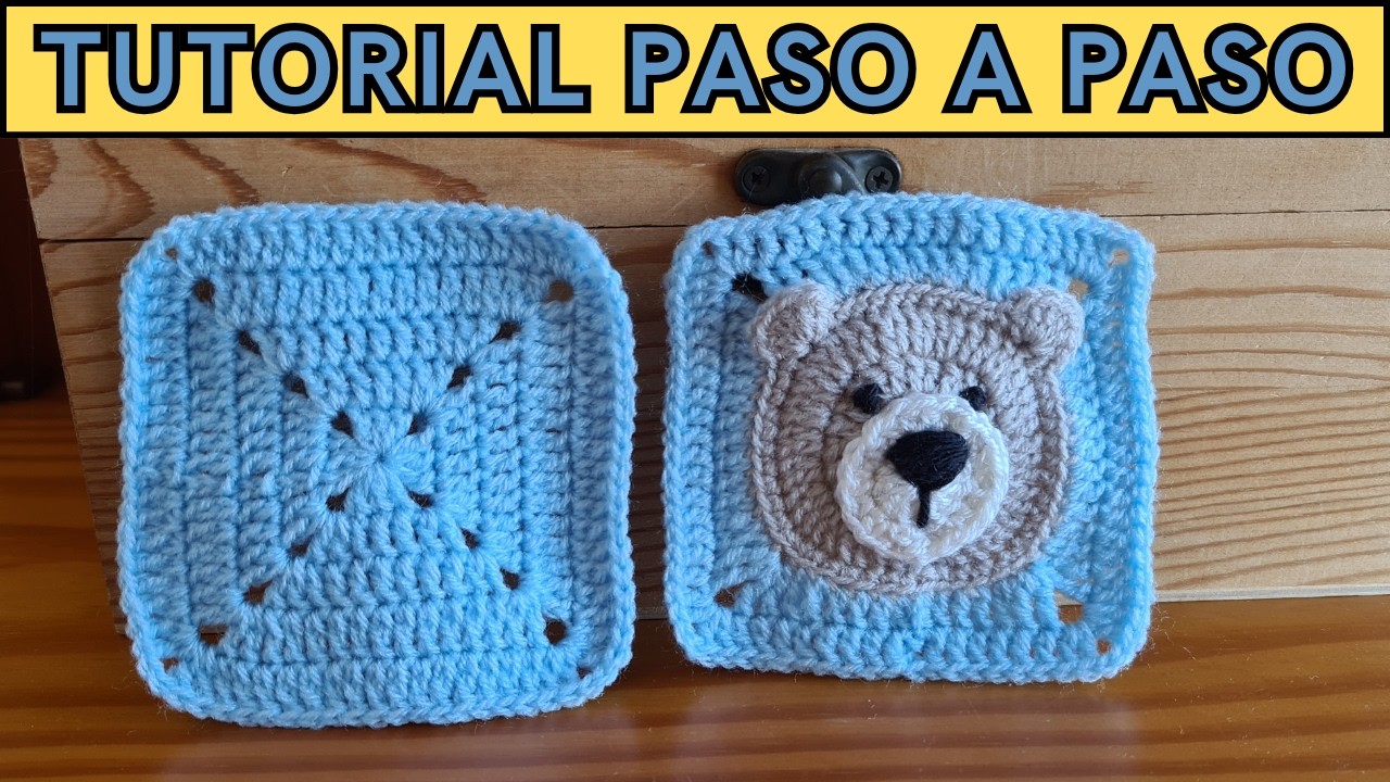 Cómo tejer un Granny Square Básico 🧶 Complemento de Osito Teddy | Tutorial Paso a Paso