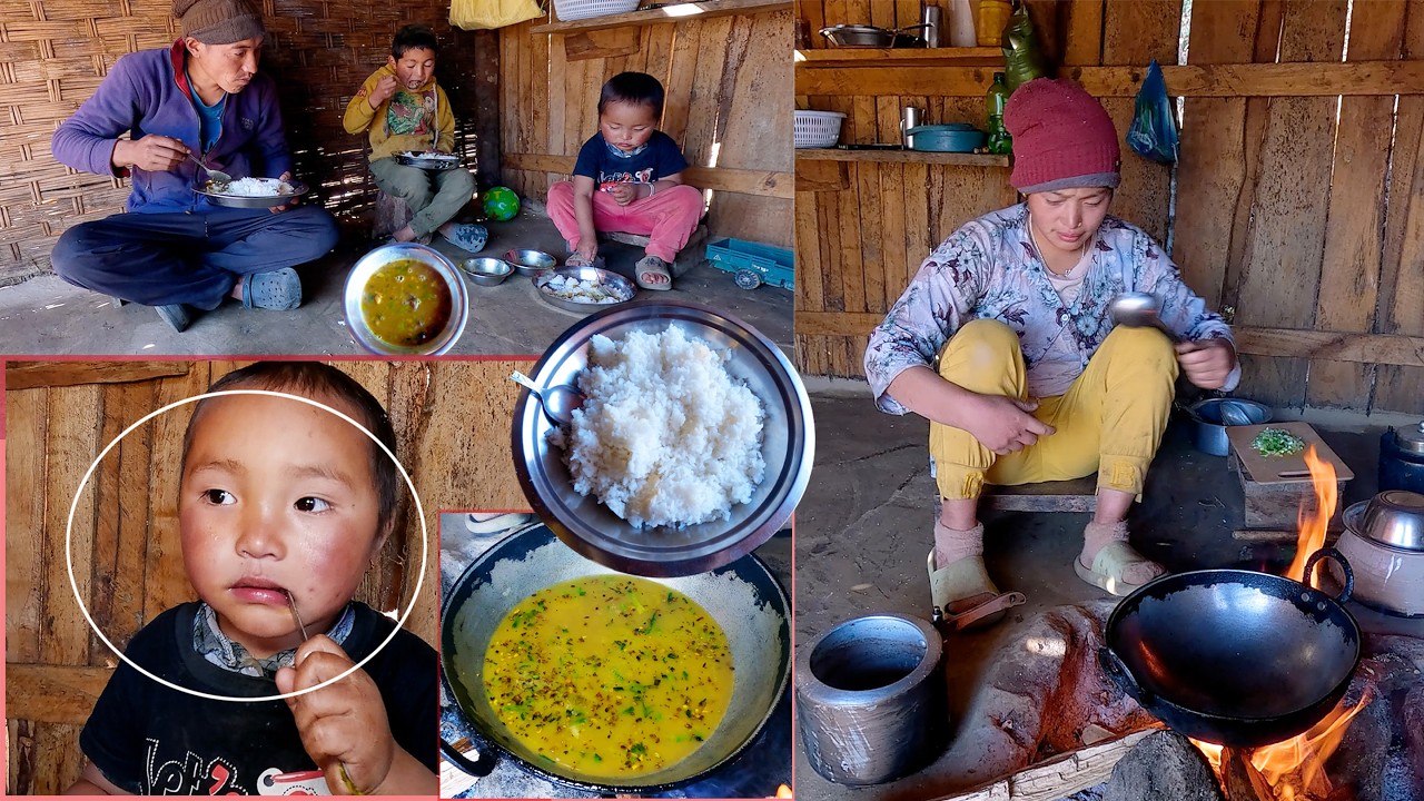 manjita's son came with manjita's small brother || Himalayan LUNCH || @pastorallifeofnepal