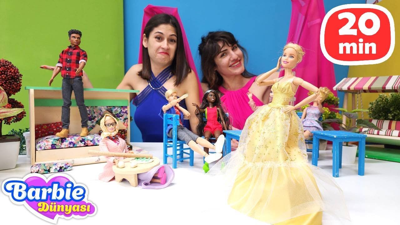 Ayşe ve Ümit ile Barbie oyunları! Barbie ve Ken ile kız videoları derlemesi!
