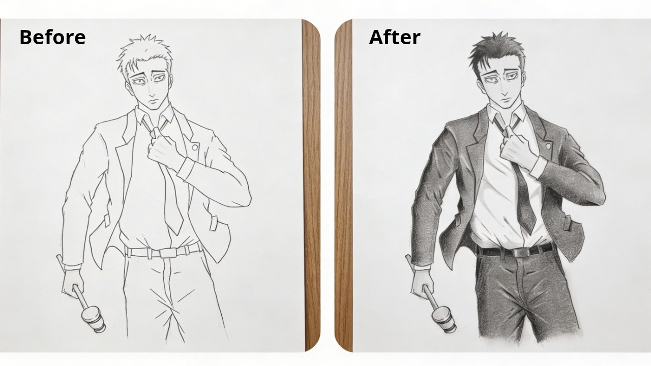 How to draw higuruma from jjk series