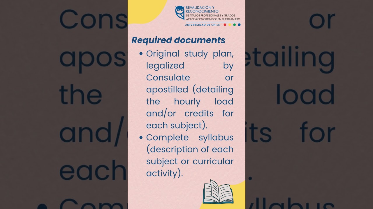 Information about the revalidation and recognition processes at the University of Chile 