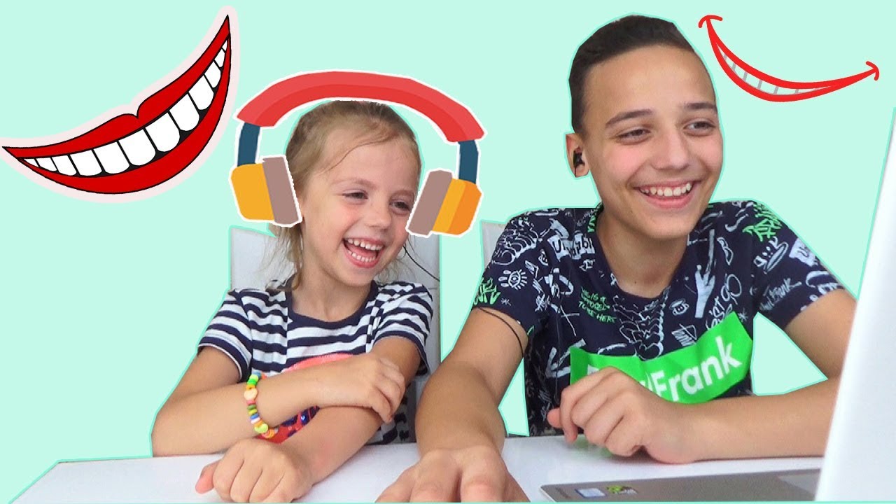 Sasha and Nastya watch the funniest videos of the Try Not To Laugh Challenge.
