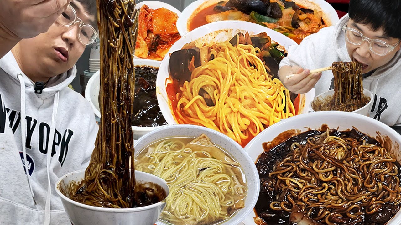 생면을 즉석에서 뽑은 길거리 짜장면 짬뽕 우동 짜장밥.. 곱빼기천원추가 클라스..