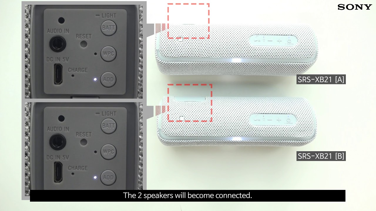 SRS-XB21 | Connecting to 2 speakers simultaneously