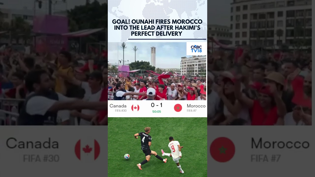 Morocco STRIKE First! Ounahi Scores After Hakimi's Brilliant Free-Kick | Canada vs Morocco | N18G