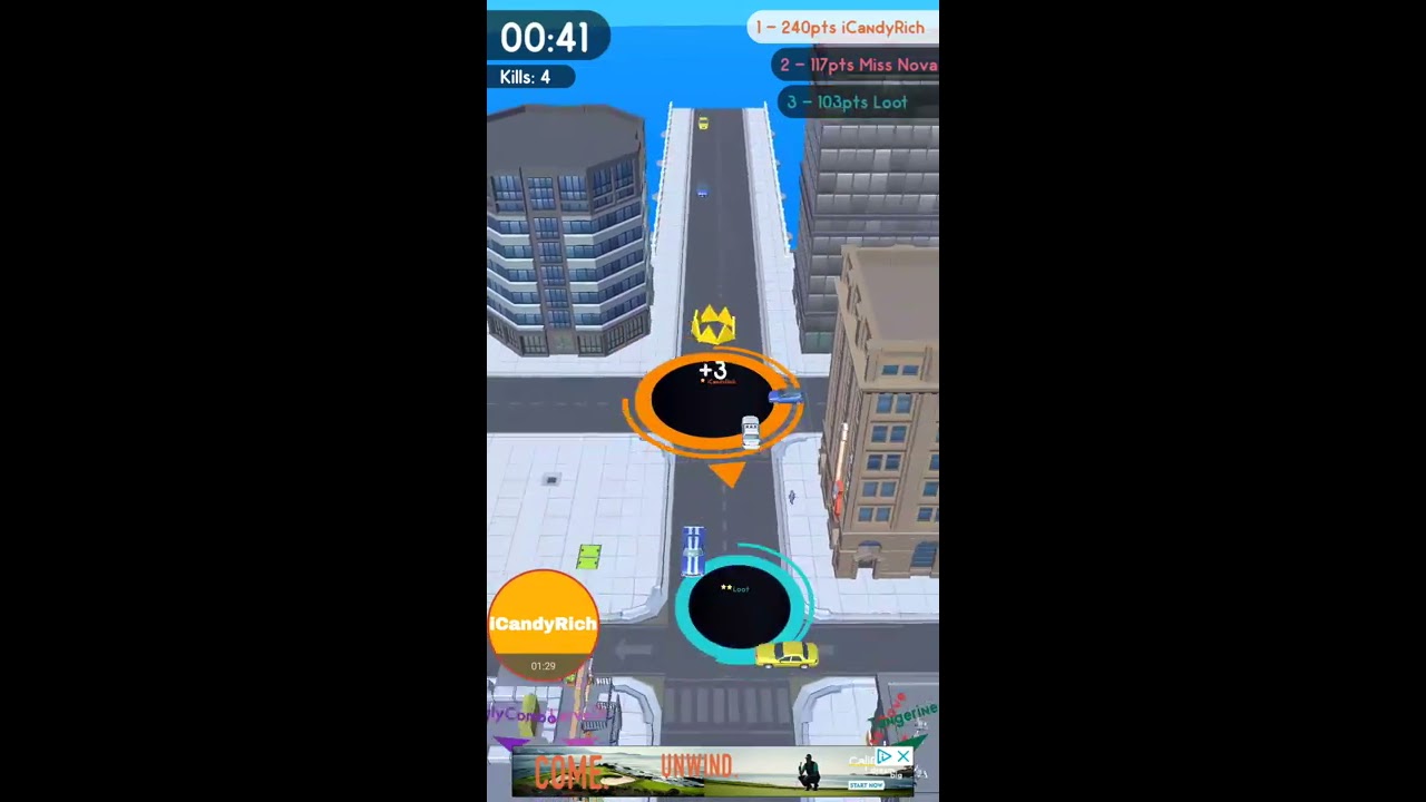 Hole.io Power Circle 3 Swallow Buildings Planets Arcade Game Play Highscore Record