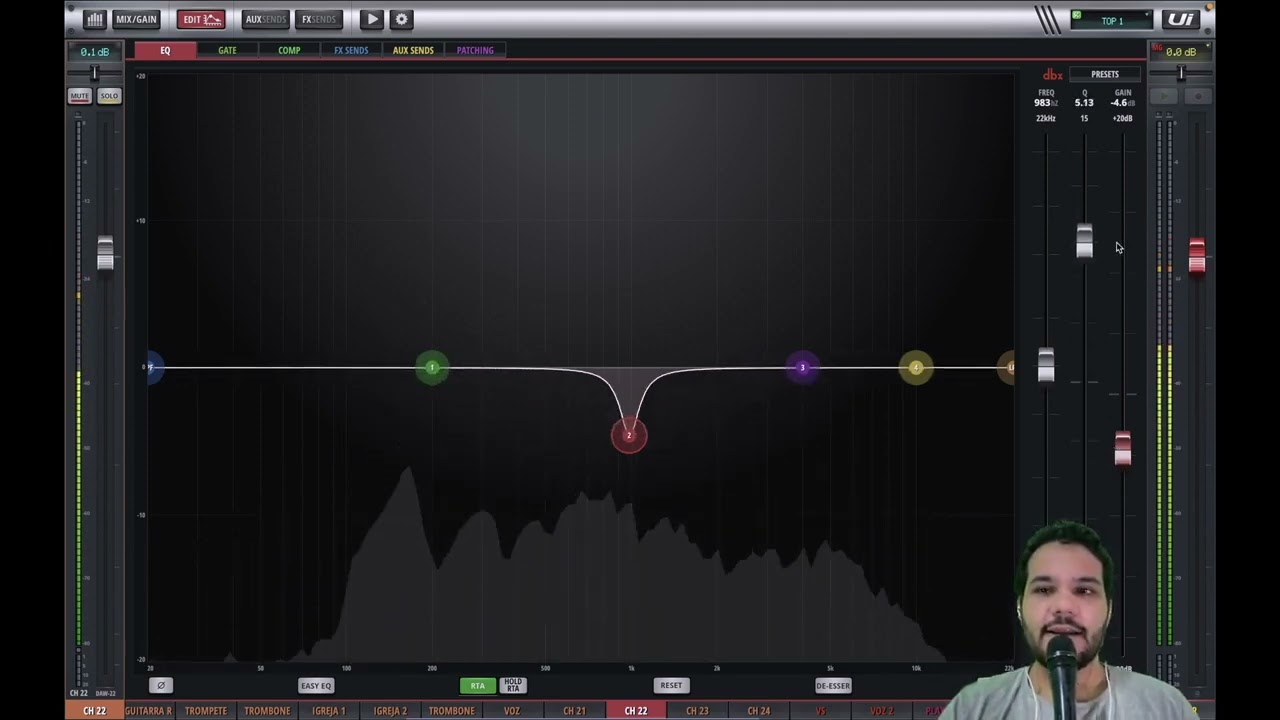 Como usar o Equalizador Paramétrico -Soundcraft  UI