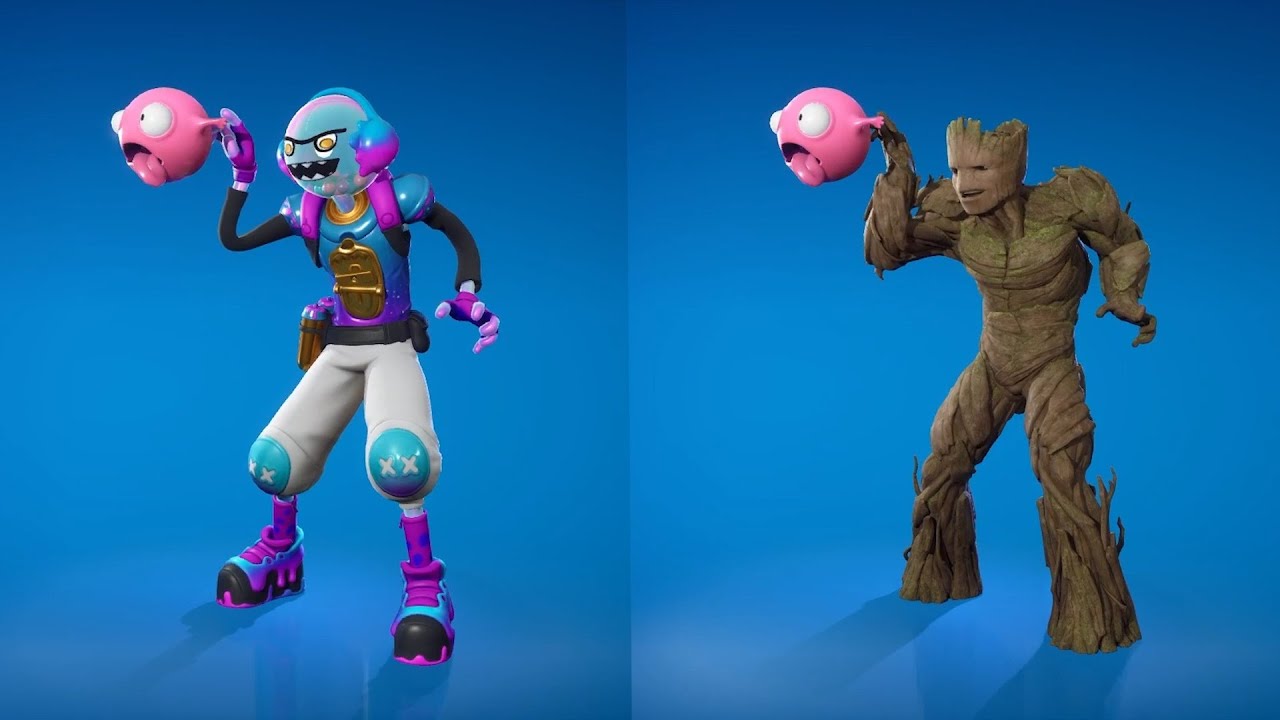 [New] Young Adult Groot (Marvel Series) doing Funny Built In Emotes in Fortnite #1
