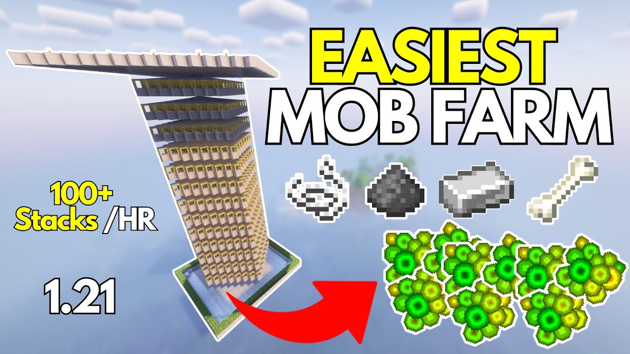 BEST MOB FARM for Minecraft Bedrock 1.21