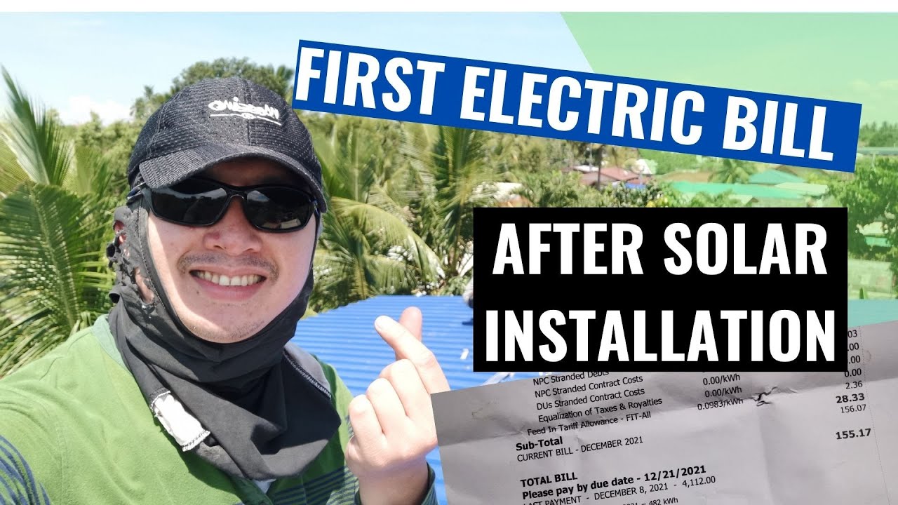 First Electric Bill After Solar Installation (Php 155.17)