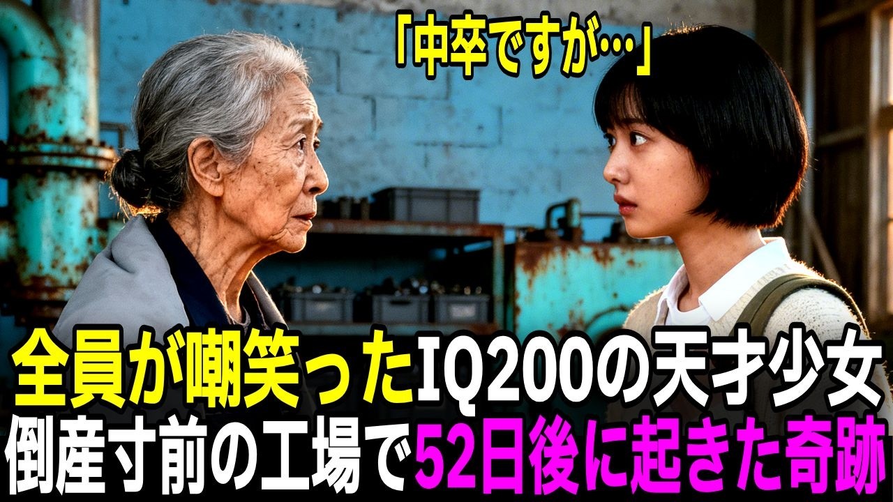 「中卒ですが…」現れたのはIQ200の天才少女。倒産寸前の工場で全員が馬鹿にした→52日後、71歳社長が土下座した奇跡【感動する話】【朗読】