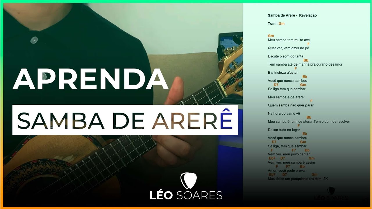 APRENDA "SAMBA DE ARERÊ" - REVELAÇÃO - AULA DE CAVAQUINHO com  LÉO SOARES