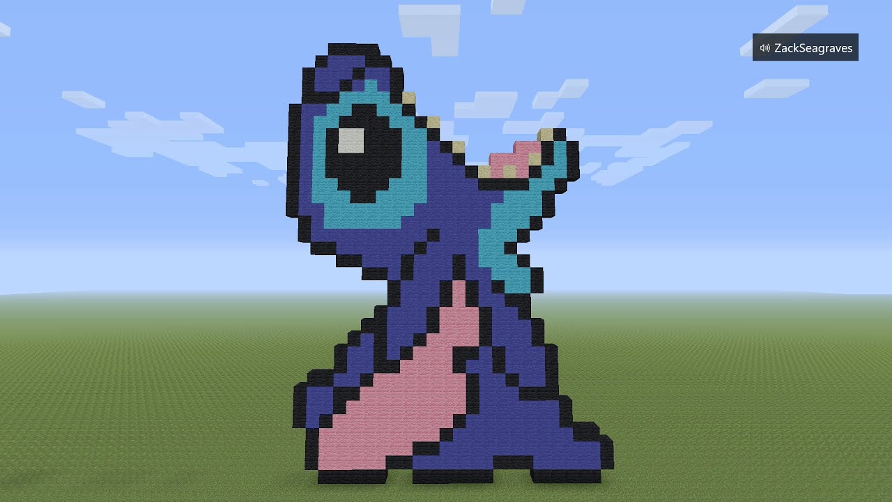 Minecraft Pixel Art - Stitch Open Mouth
