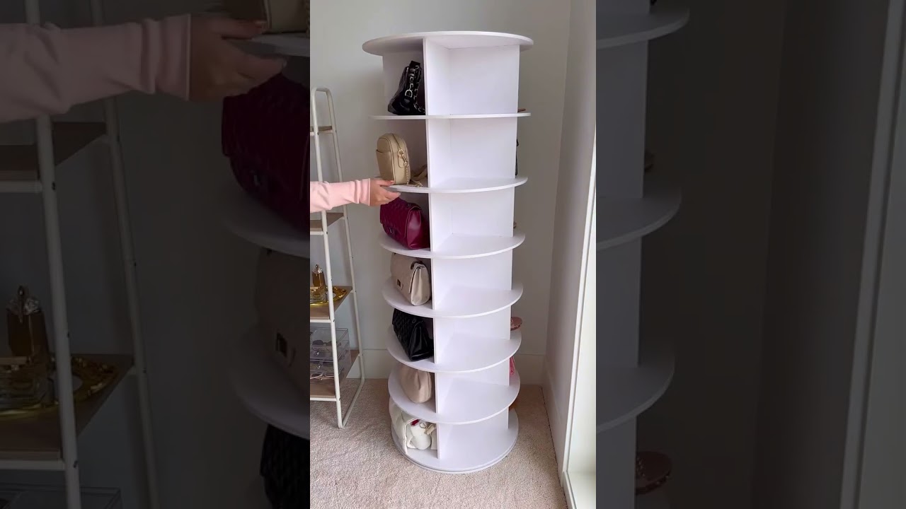 7-Tier Spinning Shoe Rack: Space-Saving Storage for Shoes & Bags