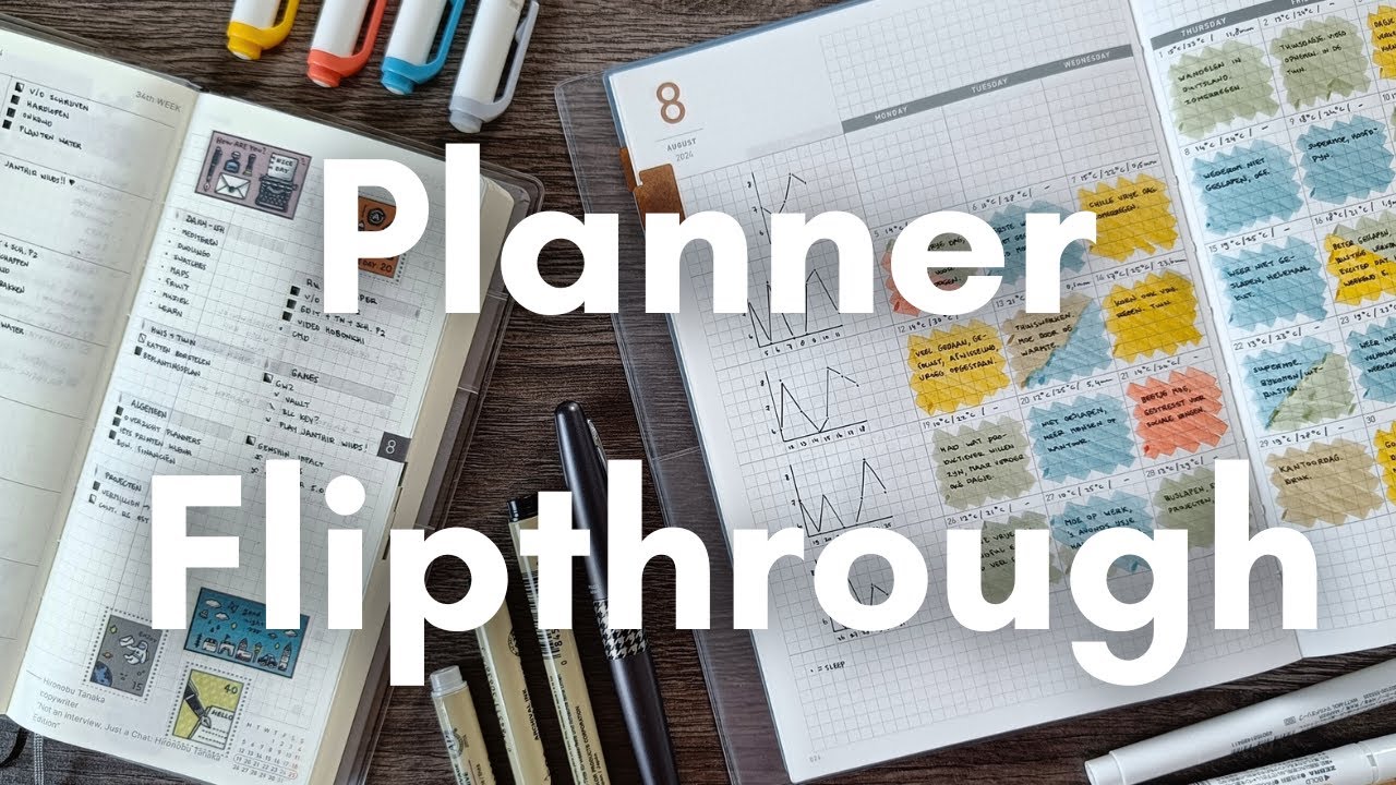 August Planner and Journal Flipthrough | Hobonichi and Take a Note