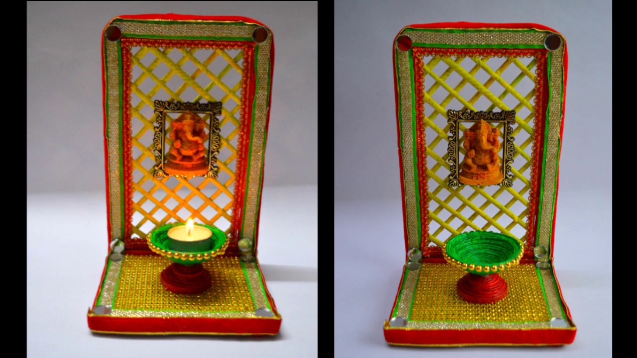 Newspaper Craft | Handmade Diwali decor idea | Diya Stand