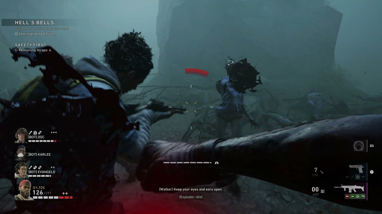 Back 4 Blood - Act 1 Hells Bells: Clear The Trailer From The Road (Hold Out) Walker, Squishy Turtles