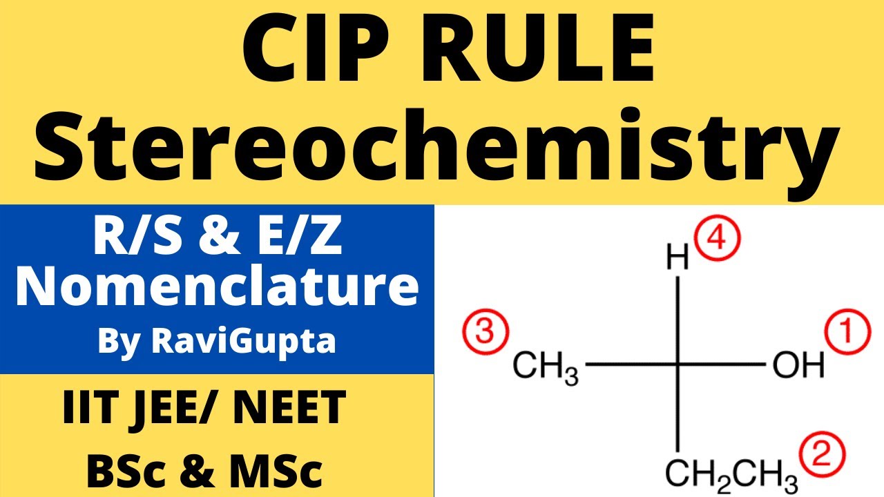 CIP Rule | R/S Nomenclature | Stereochemistry | BSc Chemistry | IIT JEE | NEET | By R.S Gupta