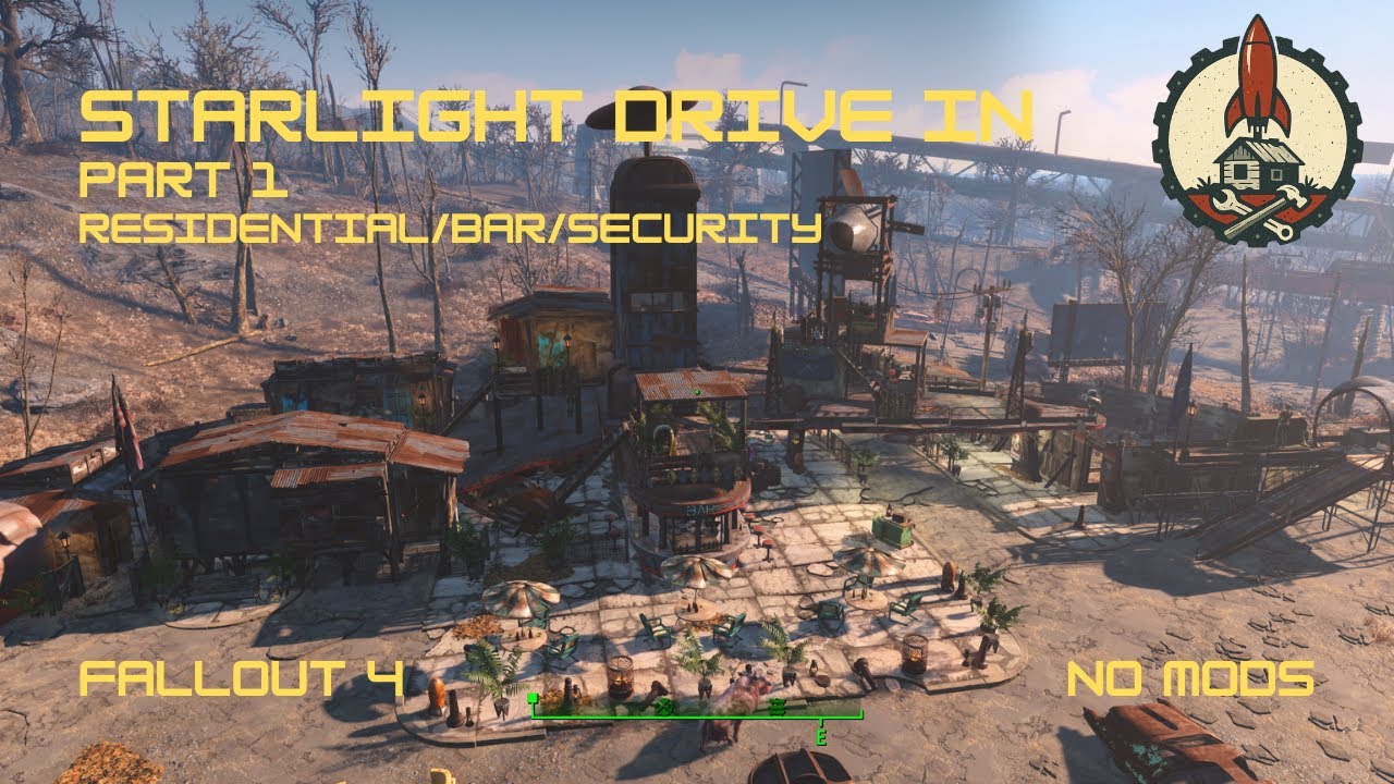 Starlight drive in Part 1. Residential, Bar, security - no mods - fallout 4