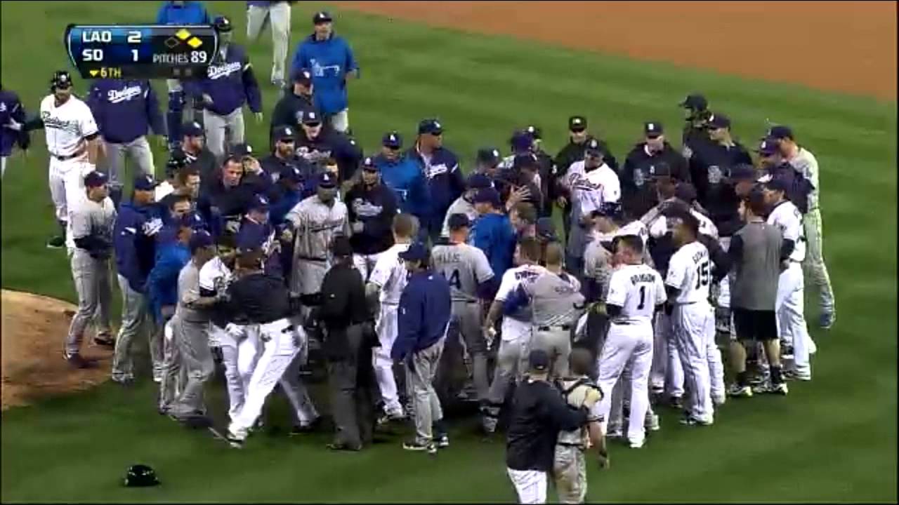 Carlos Quentin Charges the Mound Dodgers vs. Padres Fight (IN HD!) 4/11/13