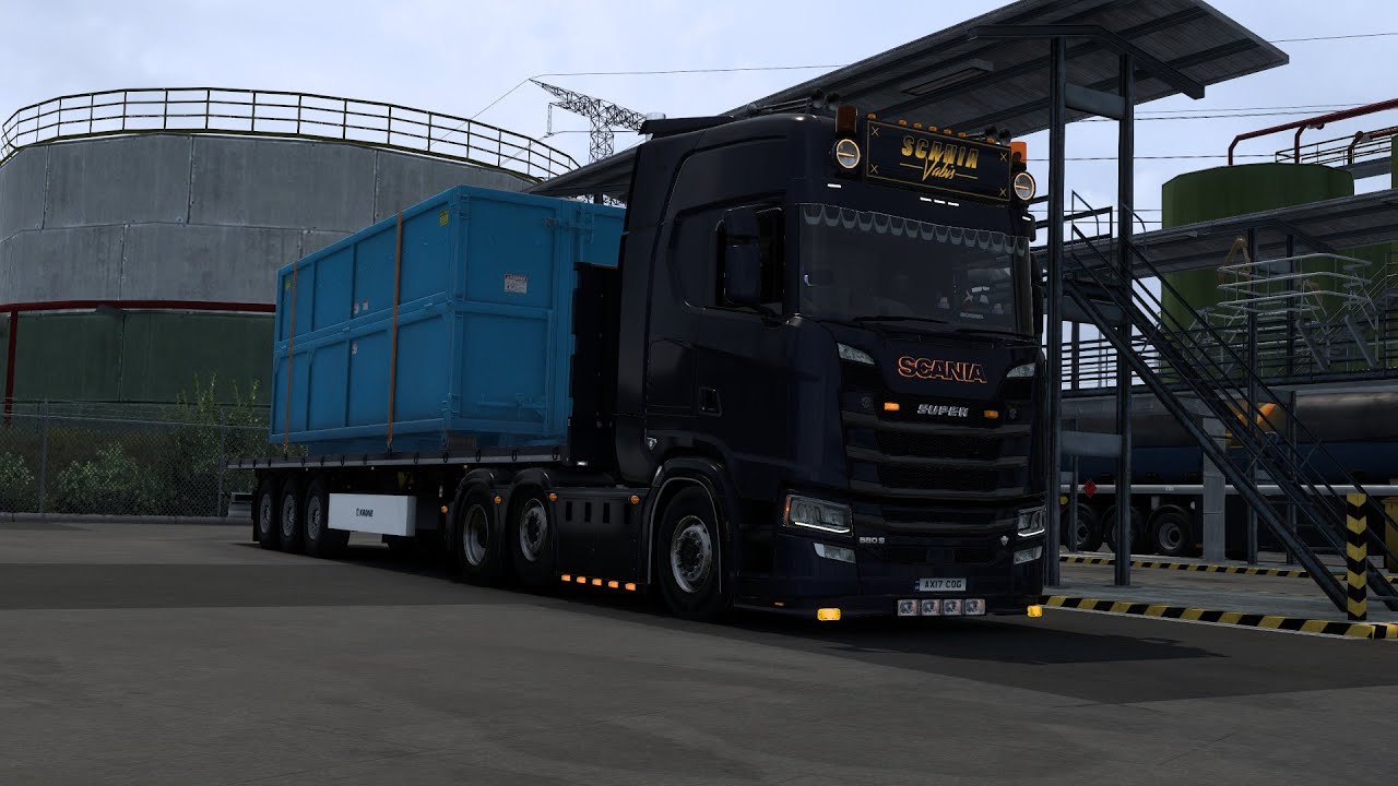 Scania v8 delivering a skip to Paris | Euro Truck Simulator 2