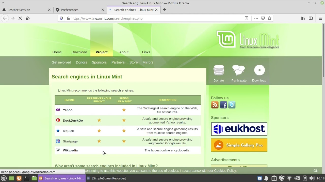 DekoTV - How to Add Google to Firefox in Linux Mint as Default Search Engine