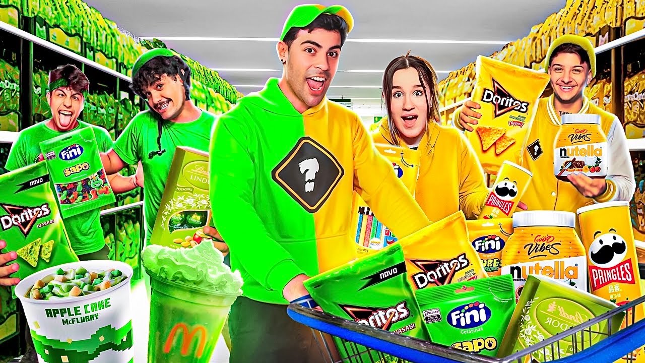 COMIDA AMARELA VS COMIDA VERDE POR 24 HORAS *quem venceu? 