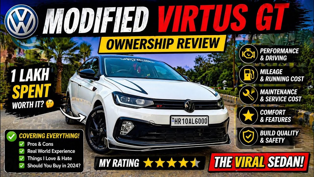 The Viral Virtus Gt of Instagram | Exhaust | body kit | ownership experience | 1 lakh spent| 1.5Tsi|