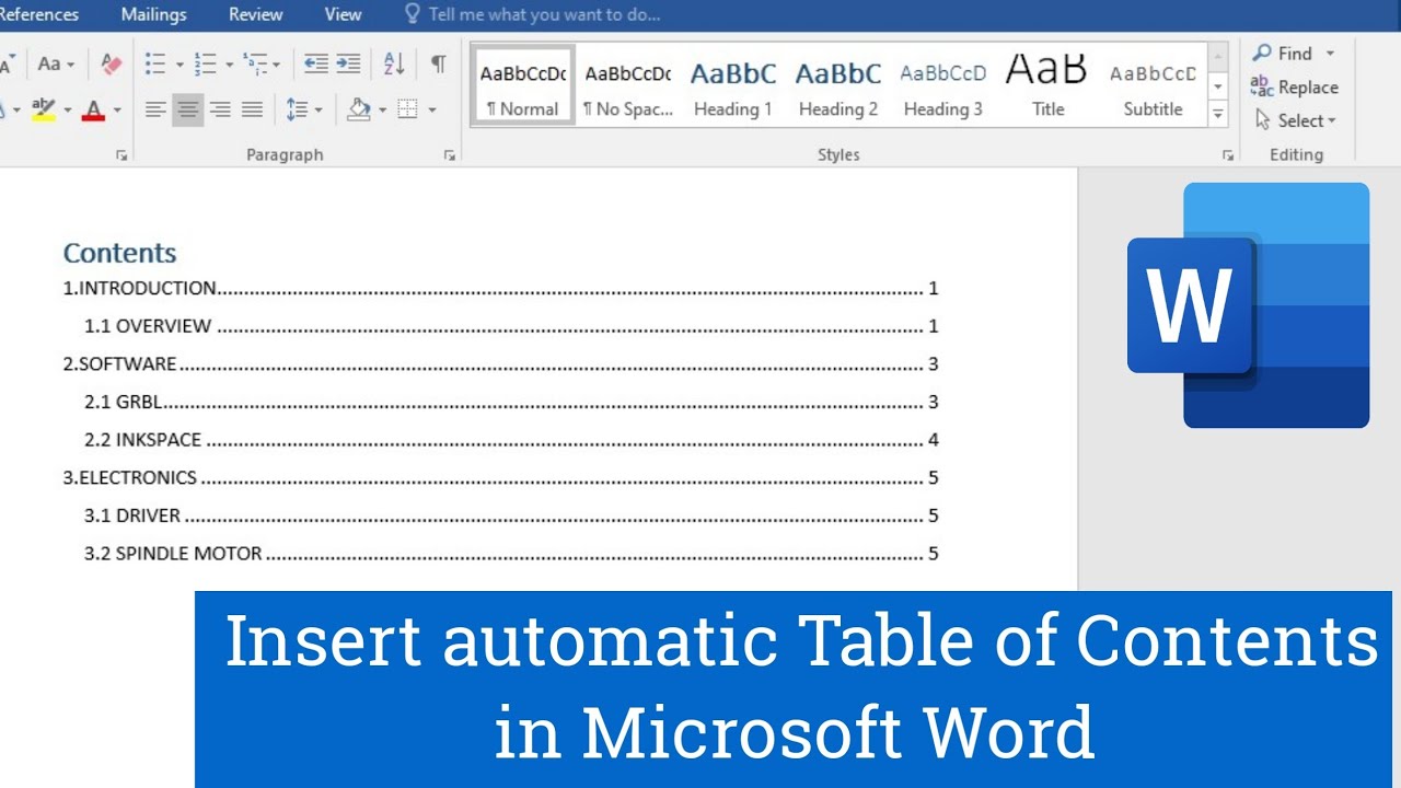 How to Insert Table of Contents in Word | Microsoft Word ⏩