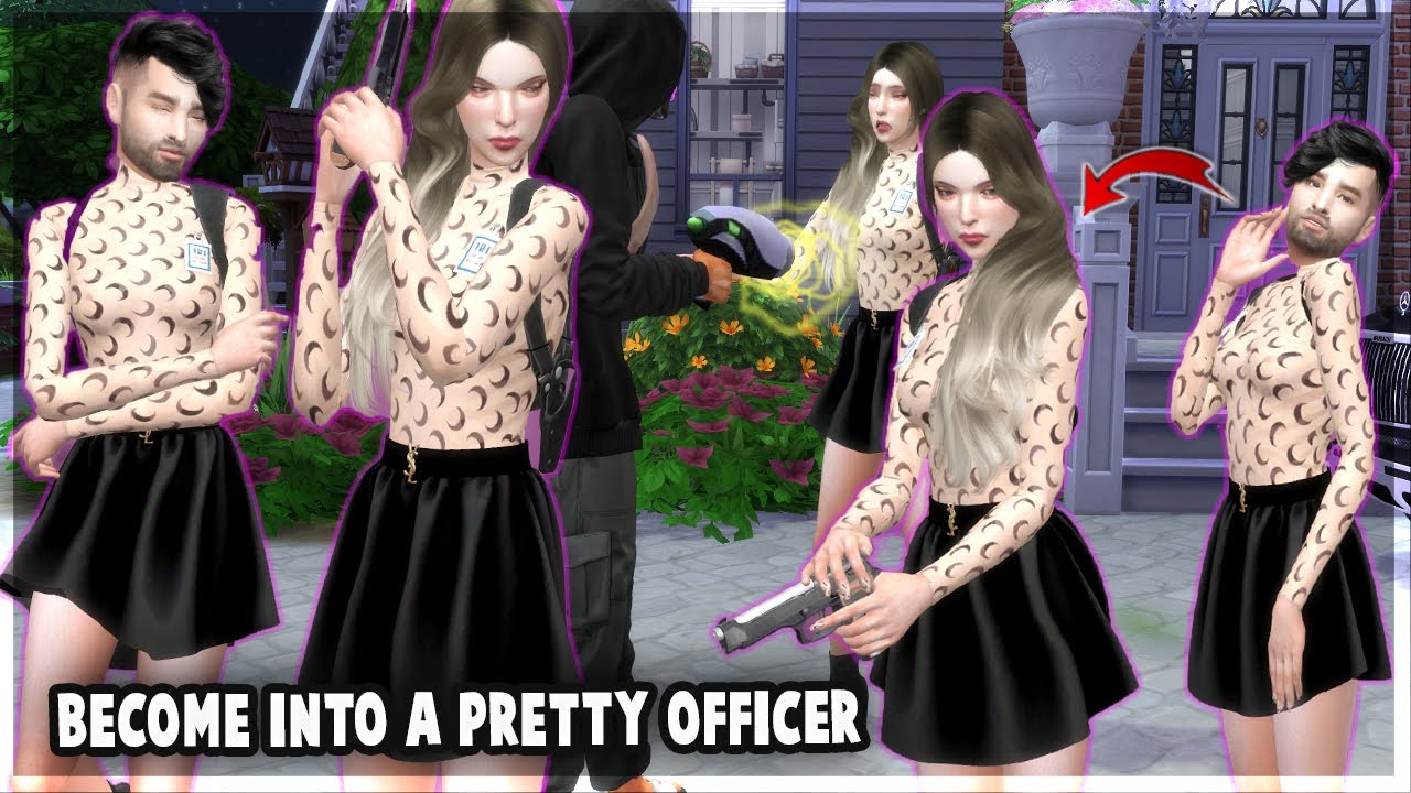 Bad Boy 🧔🏻 Transform Into A Pretty Officer Girl 👮‍♀️[ Boy To Girl ] | Sims4Stories