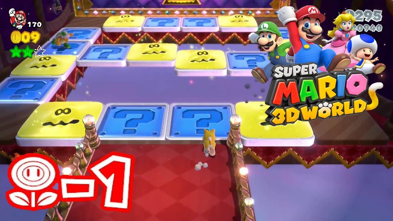 Flower-1 Switch Shock Circus - All Star & Stamp 100% Gameplay Walkthrough - Super Mario 3D World