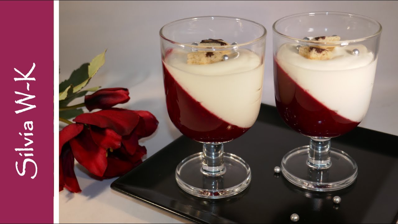 Weihnachtsdessert / raffiniert geschichtet / Himbeeren / Dessert