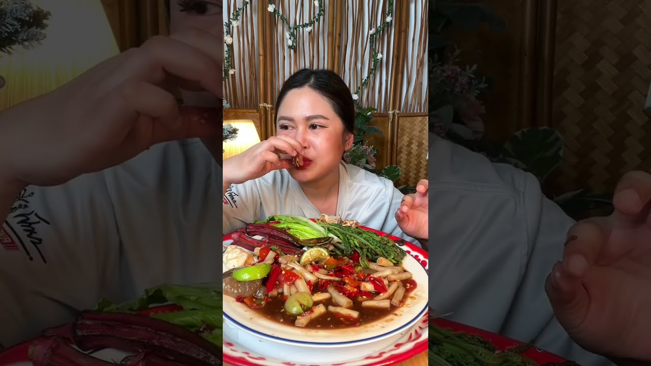 ตำไหลบัวกุ้งดอง ปูม้าดอง ตำเองเผ็ดนัว ไหลบัวกรอบๆ แซ่บคักจ้า😋