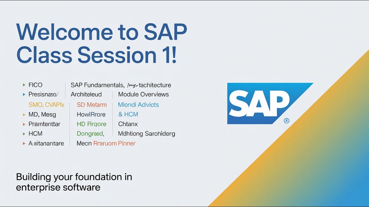 SAP Training Session 1 | Introduction to SAP | Overview, Architecture & Navigation Explained