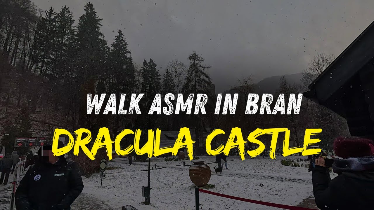 Snowy Walk in Bran, Romania  | Near Dracula’s Castle & Village Museum | ASMR Transylvania Go Pro 4K