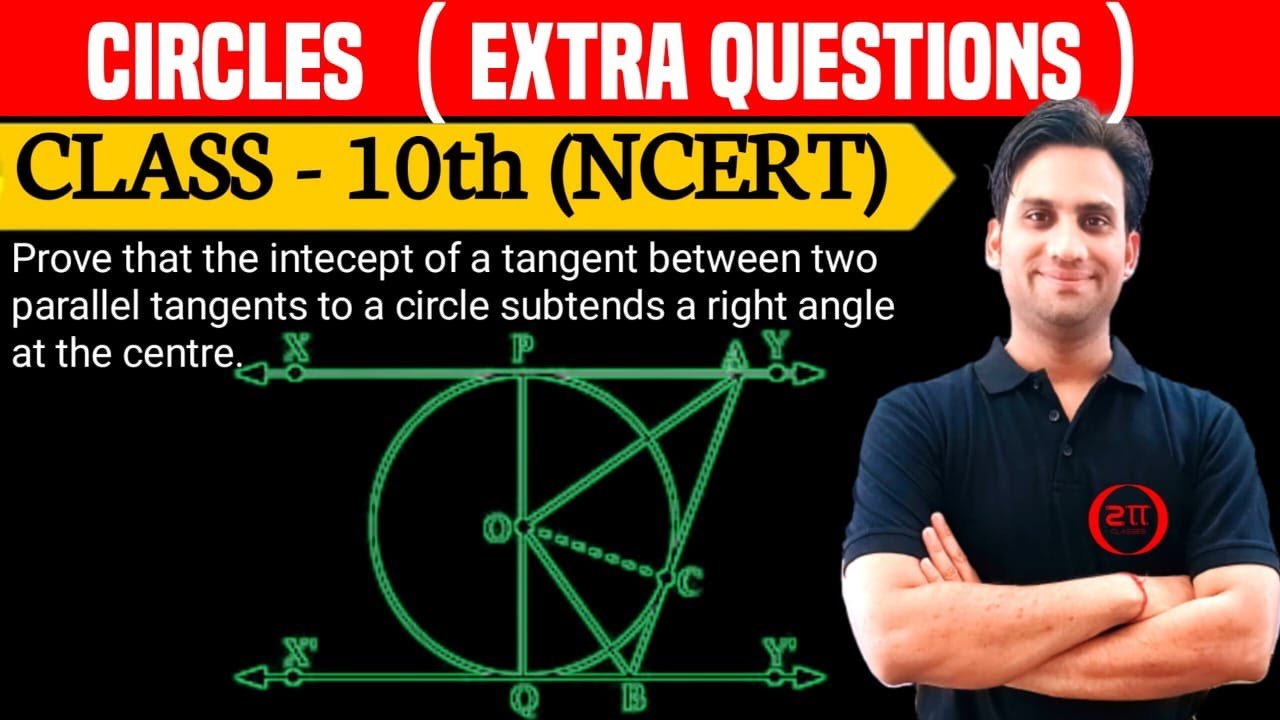 Prove that the intecept of a tangent between two parallel tangents to a circle subtends a right